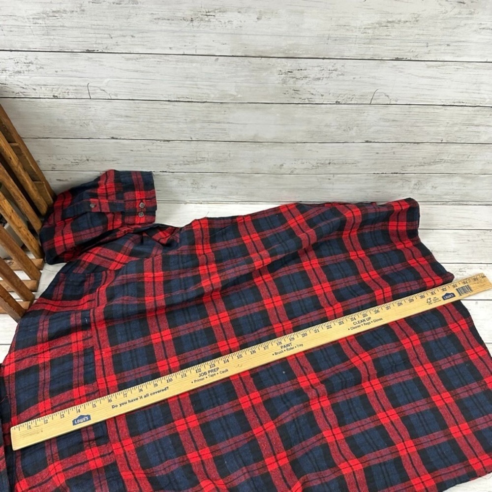 Men's Flannel Shirt Jackson Hole Size 2XL NWT Red Blue Plaid Outdoor Lumberjack - Picture 10 of 10